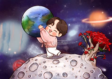 Merve⁷ ̈ 🎨 On Twitter Moon 🌙🌎🪐 Btsfanart Mapofthesoulone Bts Twt Seokjin Bts Wallpaper