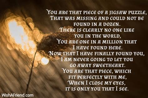 We did not find results for: You are that piece of a jigsaw puzzle, Love Poem