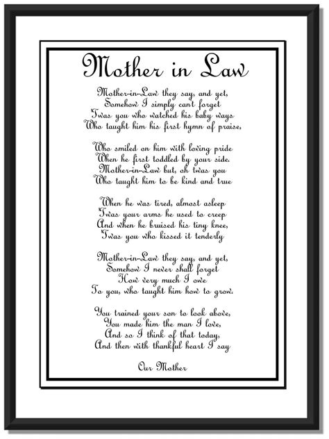Wedding Day Mother In Law Poem Diy Printable Etsy Wedding Poems Wedding Day I Love My Mother