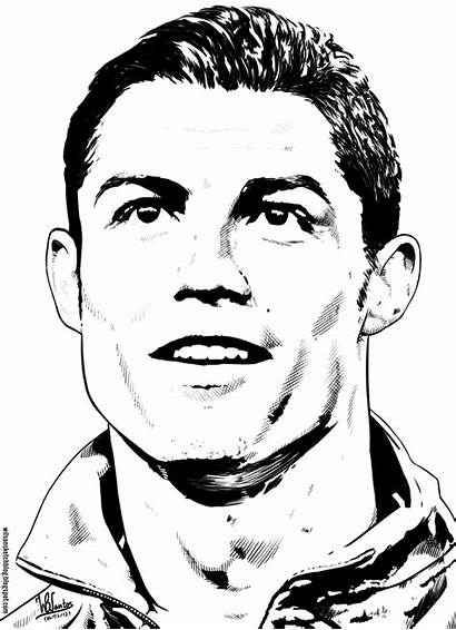 Ronaldo Drawing Cristiano Face Line Cr7 Drawings