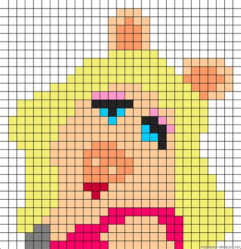 Miss Piggy Perler Bead Pattern Plastic Canvascross Stitch Muppets
