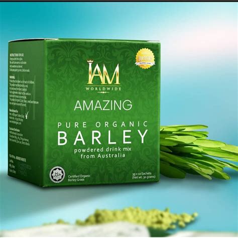 Authentic I Am Amazing Pure Organic Barley Powdered Drink Mix From