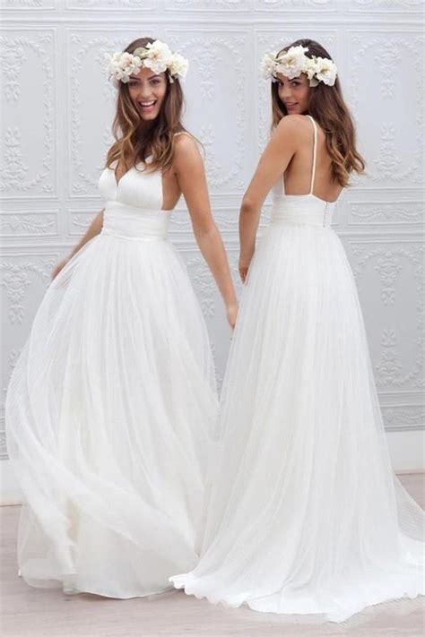 Simple White Beach Wedding Dressesdresses For Brides