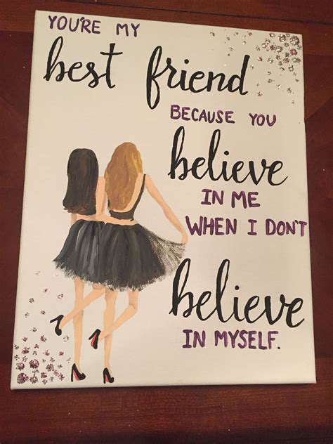 Canvas For Best Friend Quote Painting Diy Friends Quotes Best