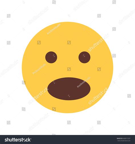 Yellow Cartoon Face Shocked Emoji People Emotion Royalty Free Stock
