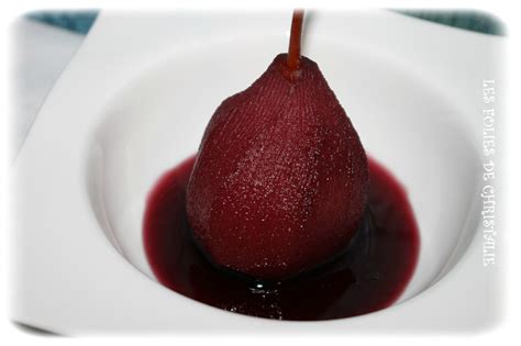 Poires pochées au vin