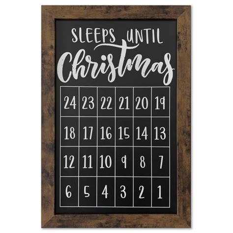 Sleeps Til Christmas Countdown Chalkboard Magnetic Etsy Framed