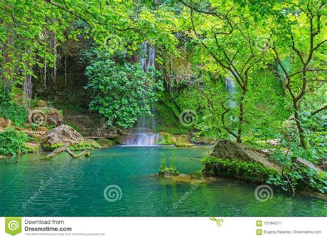 The Wild Nature Of Kursunlu Waterfall Nature Park Aksu Turkey Stock