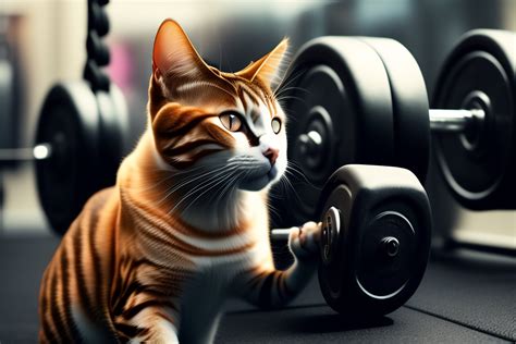 Lexica A Cat Lifting At The Gym With A Six Pack