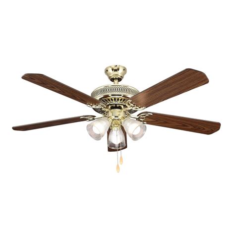 Shop ceiling fans online at the good guys. Hampton Bay 52 in. Landmark Indoor Polished Brass Ceiling ...
