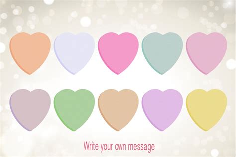 Valentines Day Clipart Candy Hearts Clipart Digital Candy Hearts