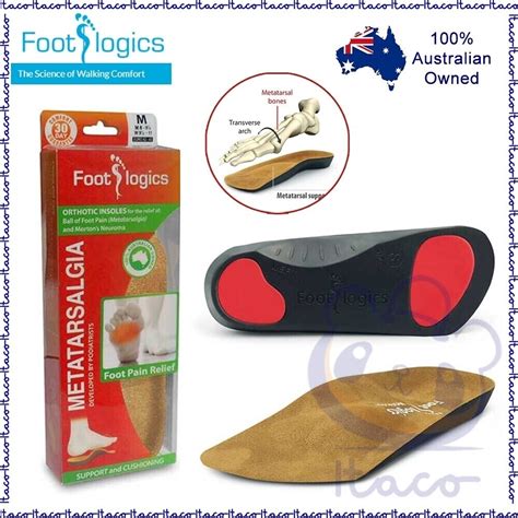 Australia Footlogics Metatarsalgia Orthotic Insole Soft Cushion 34 Length Arch Support For