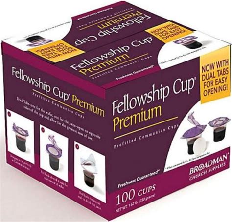 Fellowship Cup Premium Prefilled Communion Cups 100 Count Box