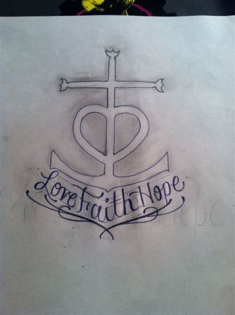 Love Faith And Hope Anchor By My Husband Compass Tattoo Hope