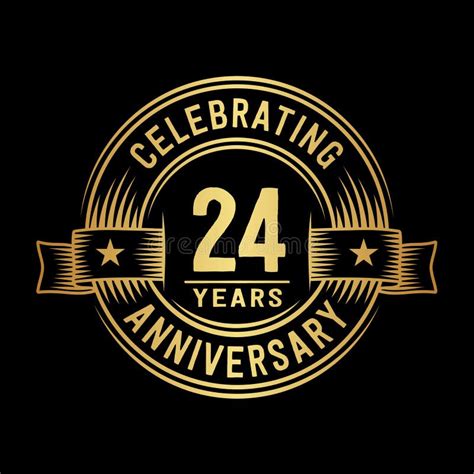 24 Years Anniversary Celebration Logotype 24th Years Logo Vector And