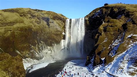 Skogafoss Waterfall Iceland By Drone Full Hd Youtube