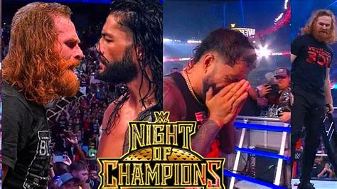 Wwe Night Of Champions Shocking Ending Roman Reigns Solo Sikoa Vs Sami Zayn Kevin Owens Wwe