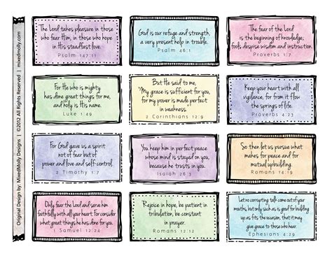My mom gave us a beautiful hand quilted wall hanging advent calendar….each pocket looks like a tiny envelope. Scripture Memory Cards | Bible verse cards, Verses for ...