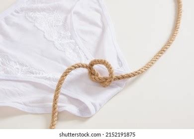 White Female Underwear Panties Rope Tied Stock Photo 2152191875