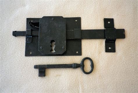 Antique Door Lock And Key Surface Mounted Rustic Lock 4x 55