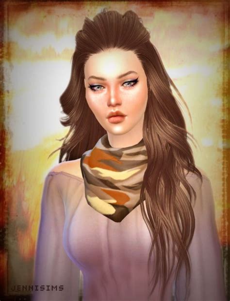 Jenni Sims Necklace Scarf Sims 4 Downloads Sims 4