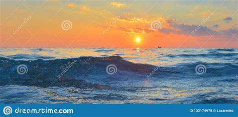 Sunset Above The Adriatic Sea In Summer Stock Photo