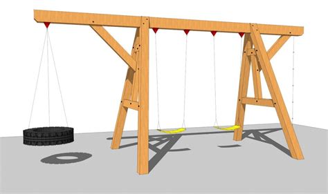 Diy wood swing set frame, easy swing set plans how to build a swing set for the yard. Wooden Swing Set Plan - Timber Frame HQ