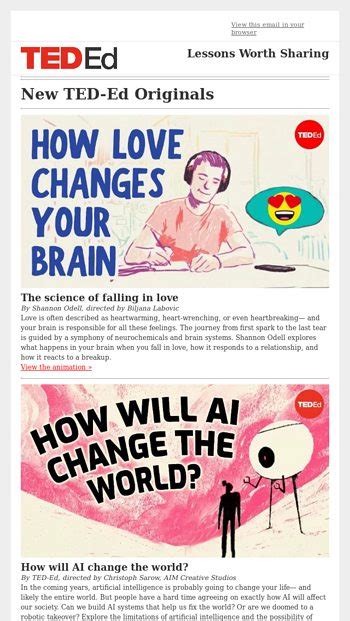 The Science Of Falling In Love Ted Ed Email Archive