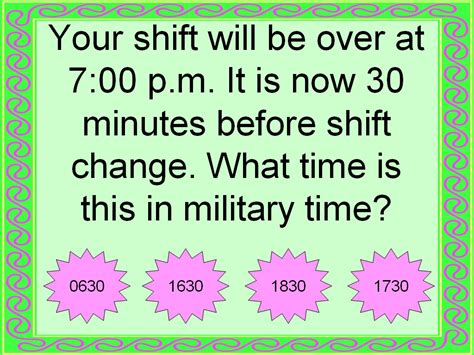 Student Survive 2 Thrive Free Practice Test Military Time And