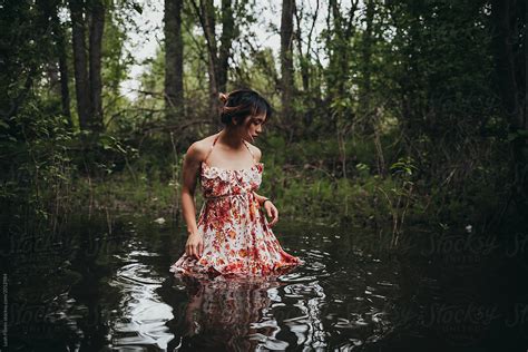 Beautiful Woman In River By Stocksy Contributor Leah Flores Stocksy