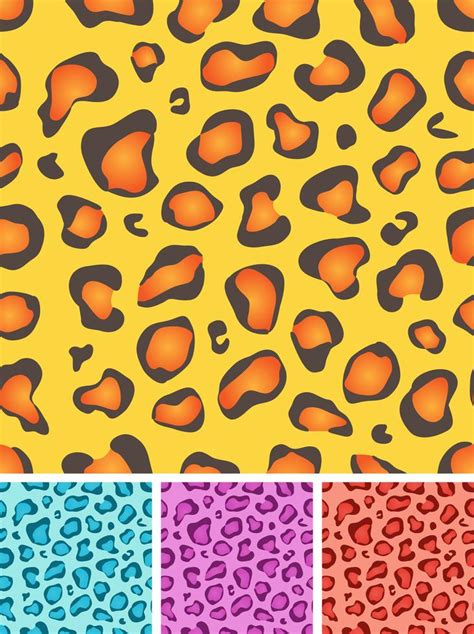 Set Of Seamless Leopard Or Cheetah Fur Background 269253 Vector Art At