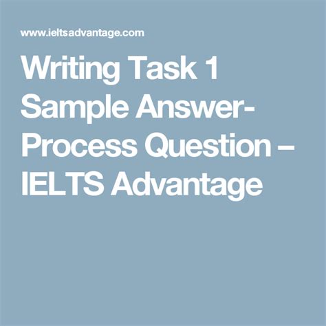 Writing Task 1 Sample Answer Process Question Writing Tasks Ielts