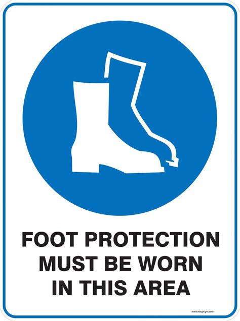 Mandatory Sign Foot Protection Must Be Worn In This Area Property Signs