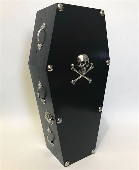 Coffin Jewelry Box Gothic Coffin Jewelry Box Silver Skull And Crossed