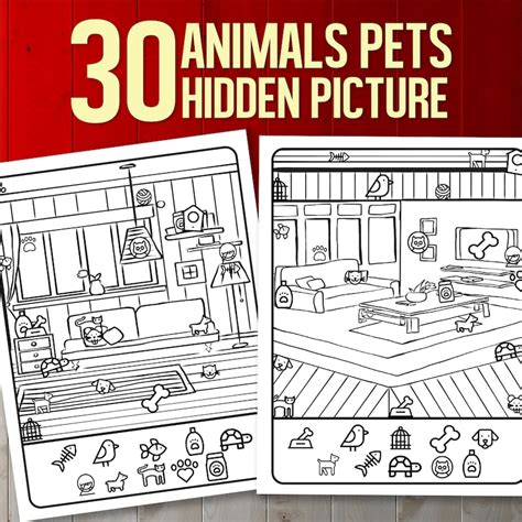 Best Value 30 Hidden Animals Coloring Pages Instant Download Etsy