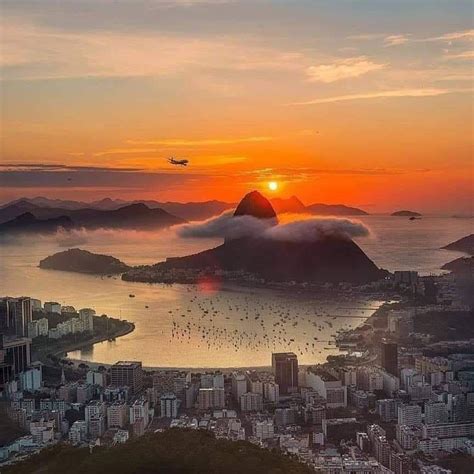 Perfect Sunset Rio De Janeiro Brazil Rpics