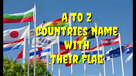 A To Z Countries Name Wiith Their Flag Easy Learning For Kids Youtube