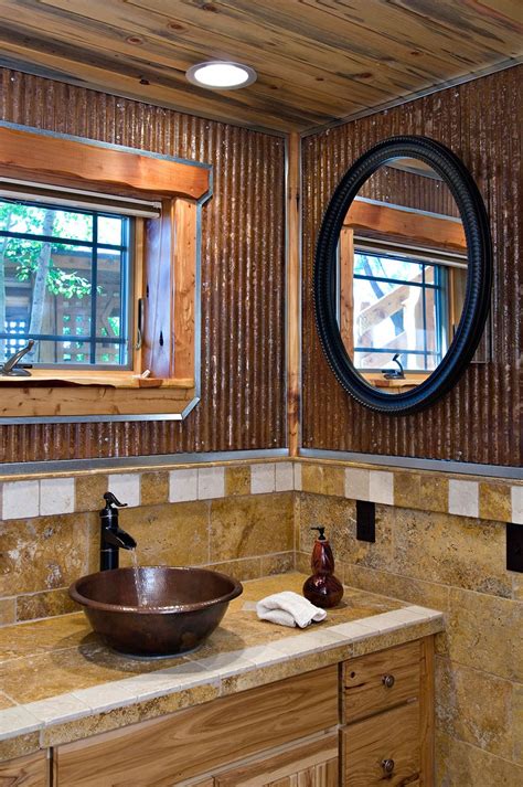 1 14 Corrugated Looks Great In This Rustic Bathroom
