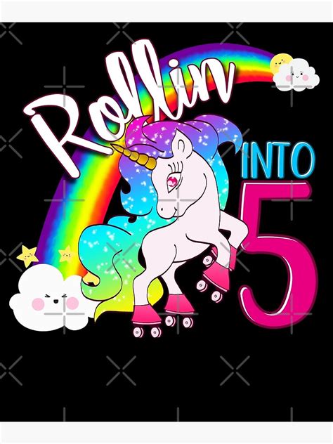 Lámina Fotográfica Camisa Del 5to Cumpleaños De Unicorn Para Niños