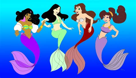 Disney Mermaids Esmeralda Mulan Jane And Meg Mermaid Princess