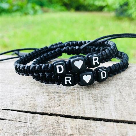 Couples Personalized Bracelet Set Of 2 His And Hers Bracelet Etsy In