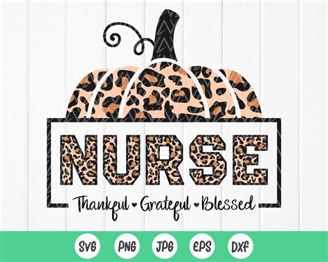 Nurse Thankful Grateful Blessed Svgnurse Tautumn Etsy