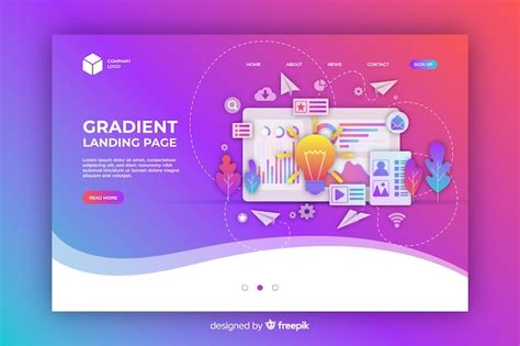 Free Vector Colorful Gradient Landing Page