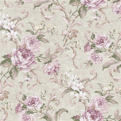 York Wallcoverings Luminous Lavender Floral Swirl Wallpaper Roll Wayfair