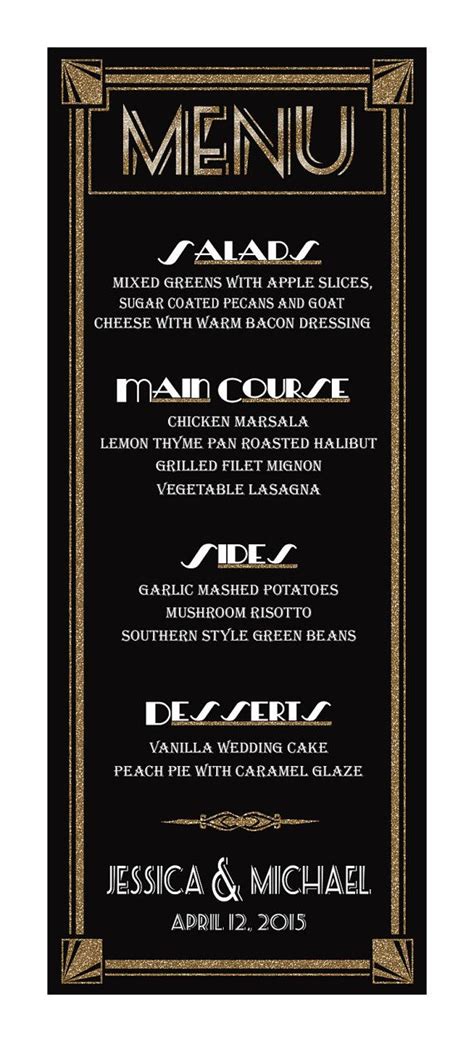 Wow your dinner guests with a shockingly easy dinner. This item is unavailable | Etsy | Printable wedding menu ...