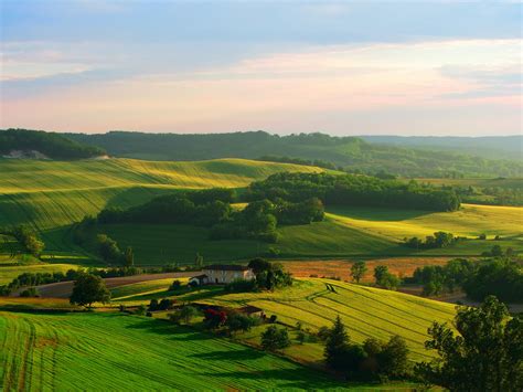 Beautiful home scenery in the english countryside : Beautiful scenery, fields, house, trees, sky wallpaper ...