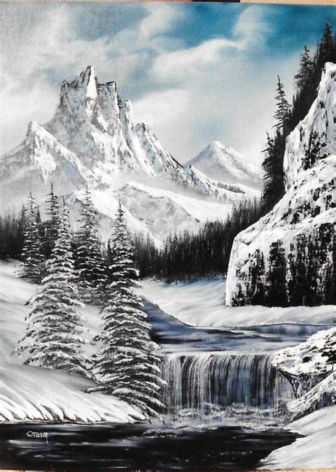 Beautiful Black And White Painting Artist Craig Parrish Mountain