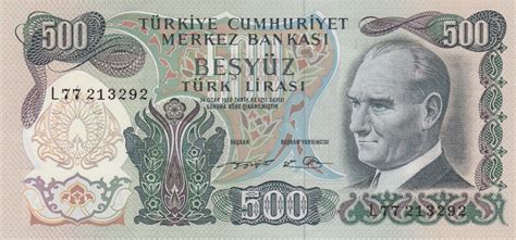 Turkey 500 Lirasi Banknote 1970 World Banknotes Coins Pictures Old