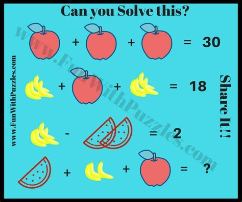 These math puzzles can sharpen the kids mind and also increase the thinking ability. Math Brain Teasers for Kids with Answers and Explanations ...