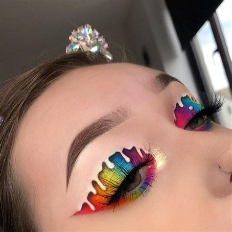 Rainbow Eyeshadow Drip Artistry Makeup Eye Makeup Designs Colorful